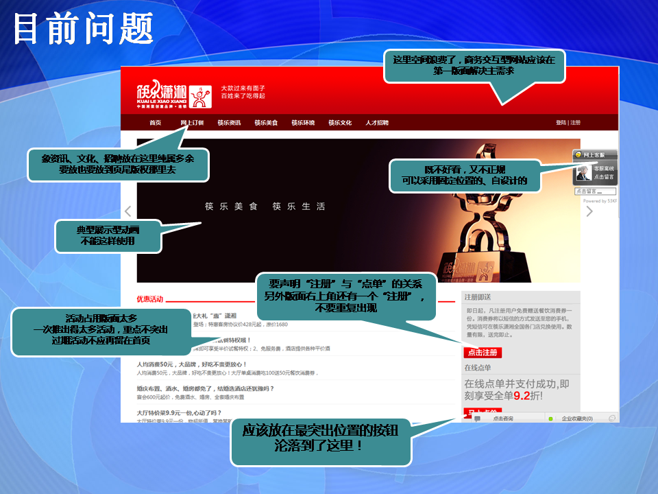 目前页面存在的问题
